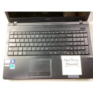 Asus X54C Laptop Black 15” Windows 7*Home Premium*No Hard Drive*Keyboard Tested